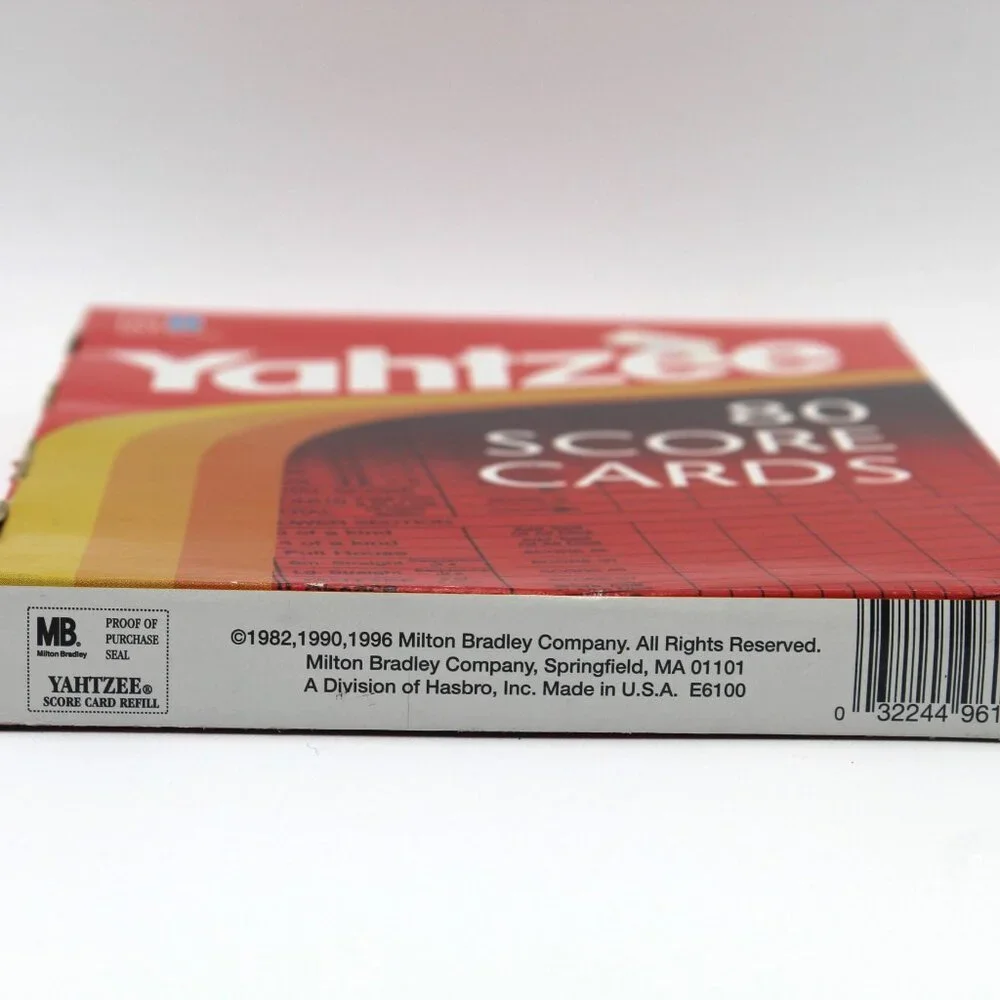Vintage 1990's The Original Yahtzee 80 Replacement SCORE CARDS New in Box MB